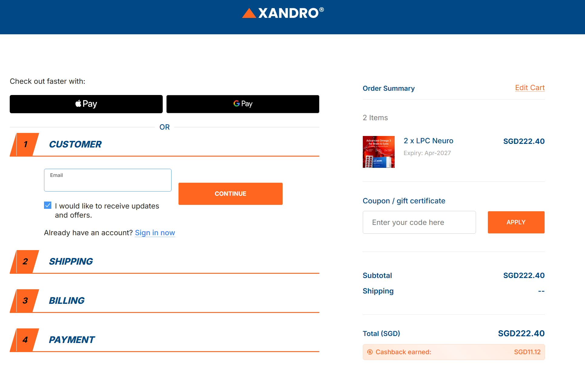 xandro lab coupon