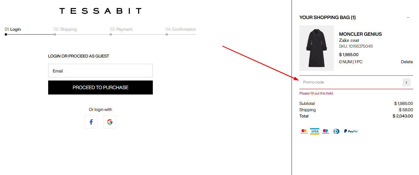 add a Tessabit Promotional Code How To Use a Tessabit Promo Code