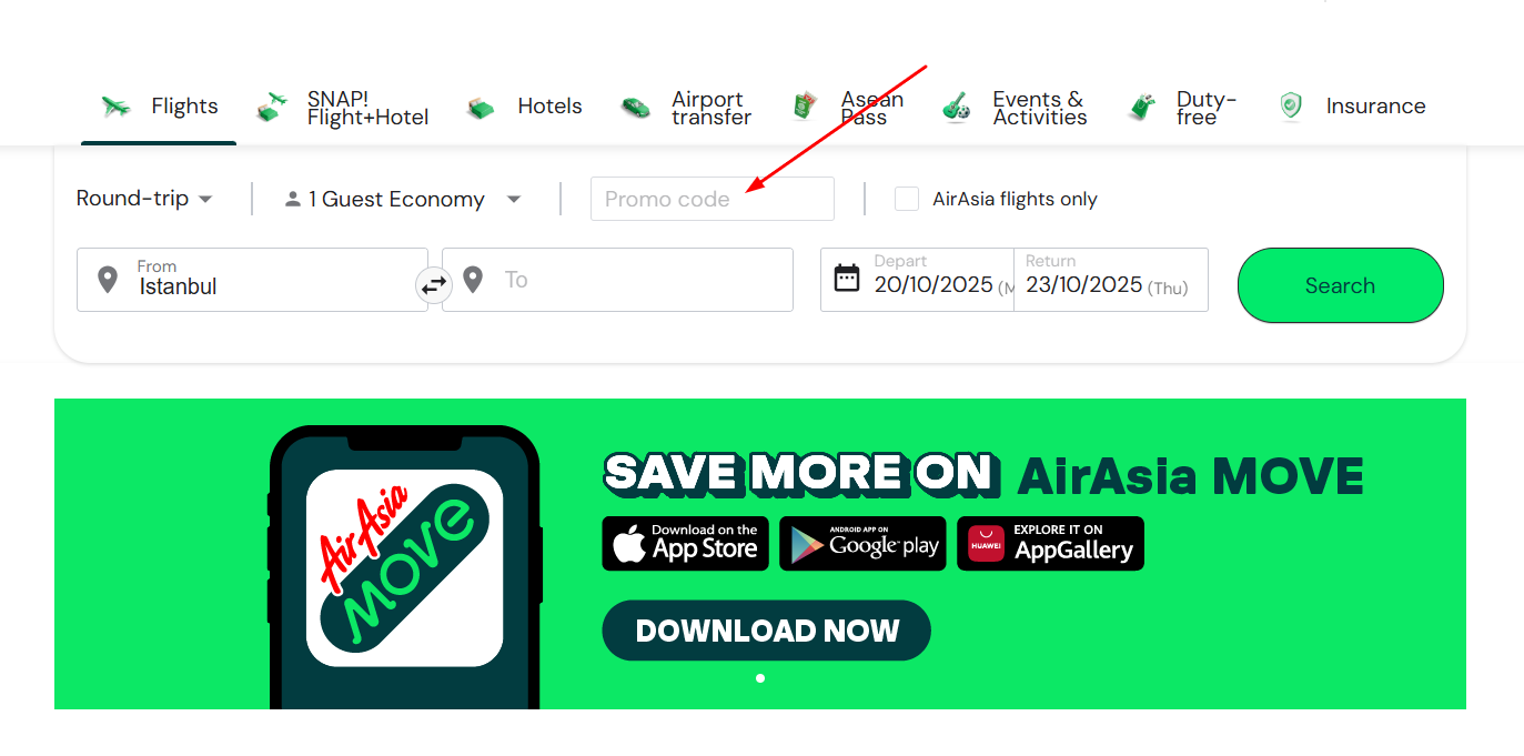 How To Use an AirAsia Promo Code