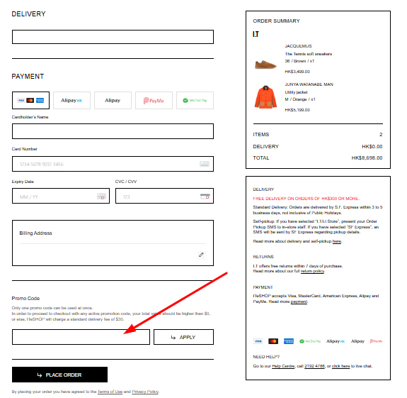 how to add an iTeSHOP Promo Code