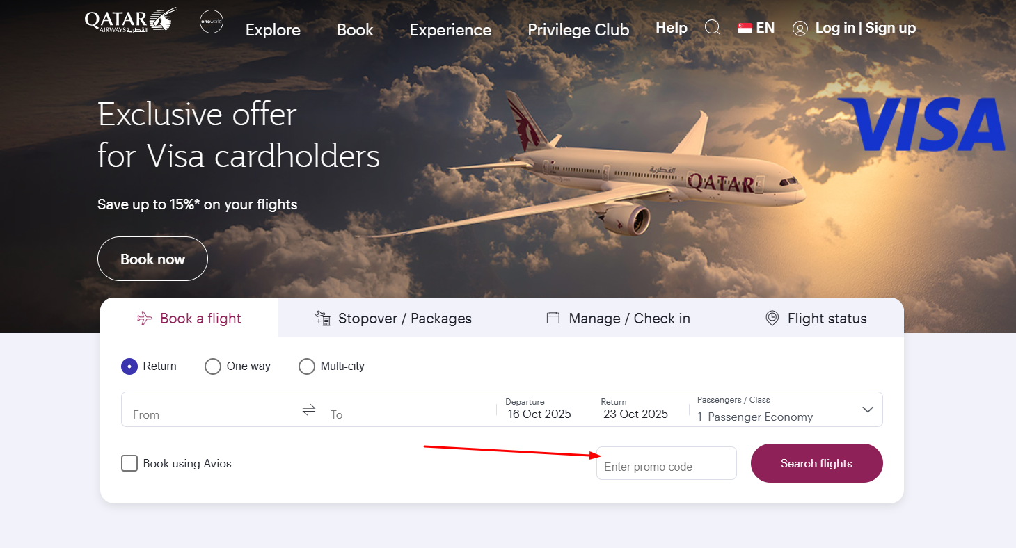 How To Use a Qatar Airways Promo Code