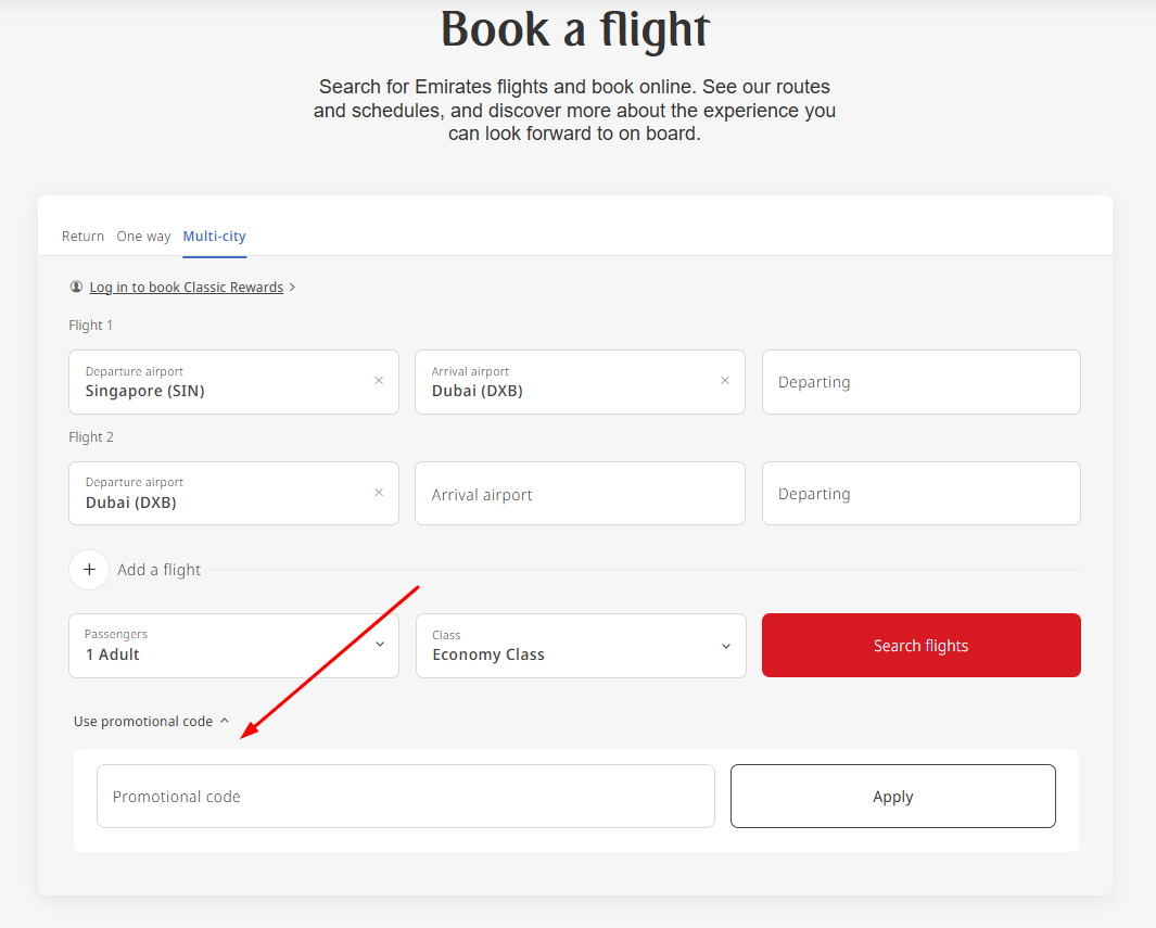 How To Use an Emirates Promo Code